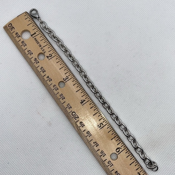 Womens Bracelet Chunky Chain Link Silver Tone Unisex Mens - Picture 2 of 4